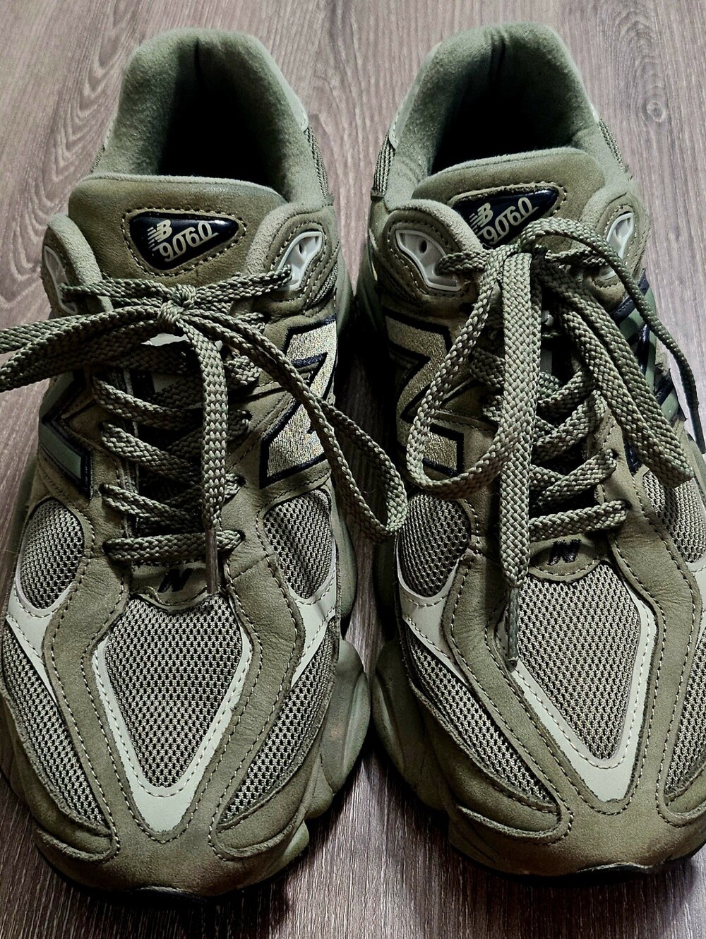 New Balance 9060 Dark Olivine Chunky Retro Suede Running Shoe Size 9.5 M & 11 W